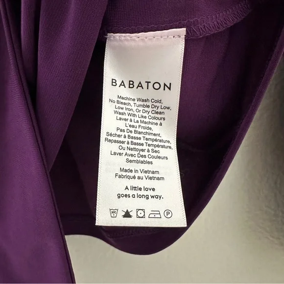 Aritzia Babaton Royal Purple Office Tie Neck Blouse Small - Picture 5 of 6